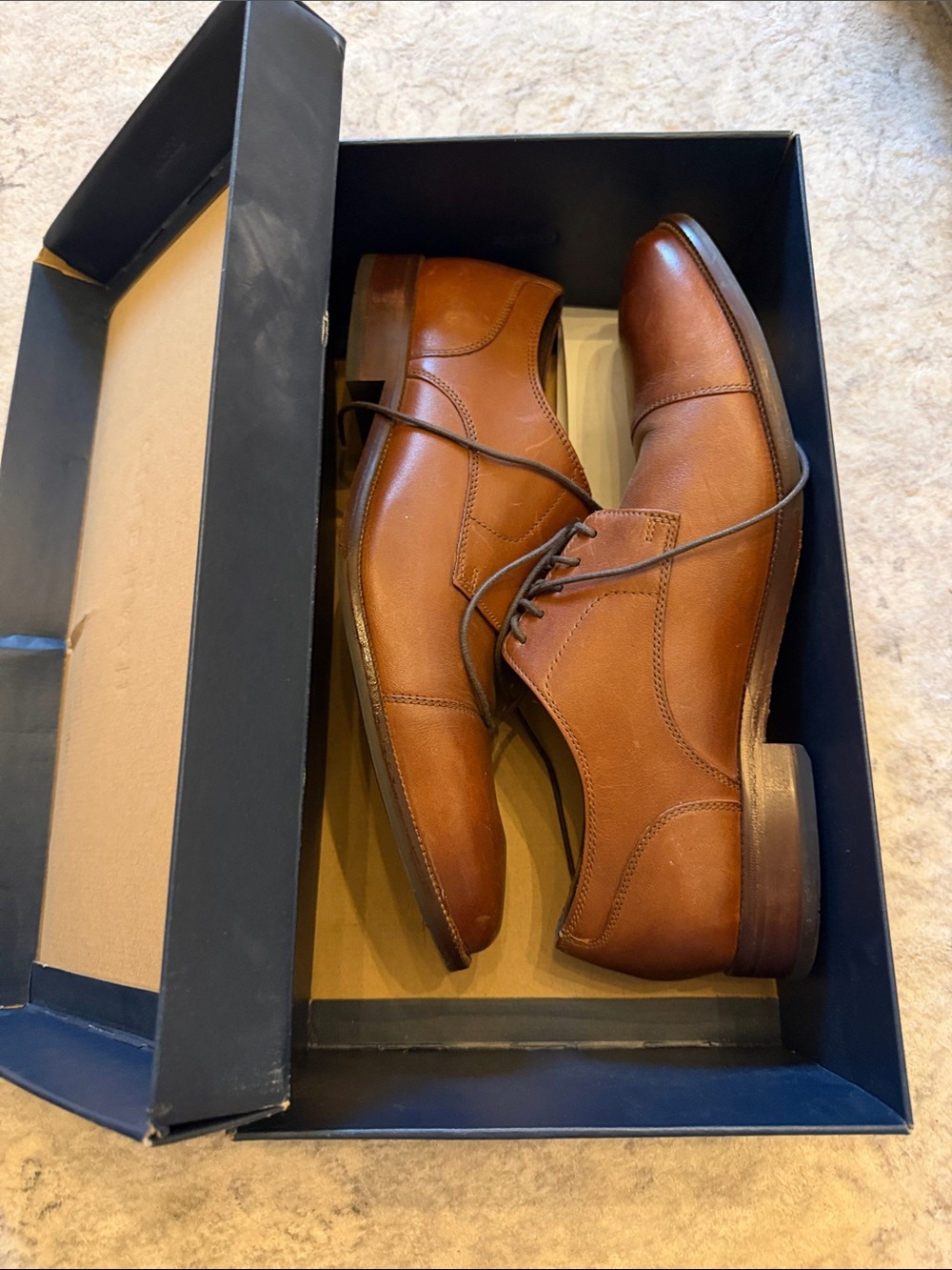 Cole Haan Men's Brown Leather Dress Shoes - Classic Lace-Up Oxford Size 11.5